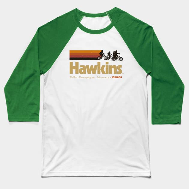 Visit Hawkins Indiana - Vintage 80s Tshirt Baseball T-Shirt by vo_maria